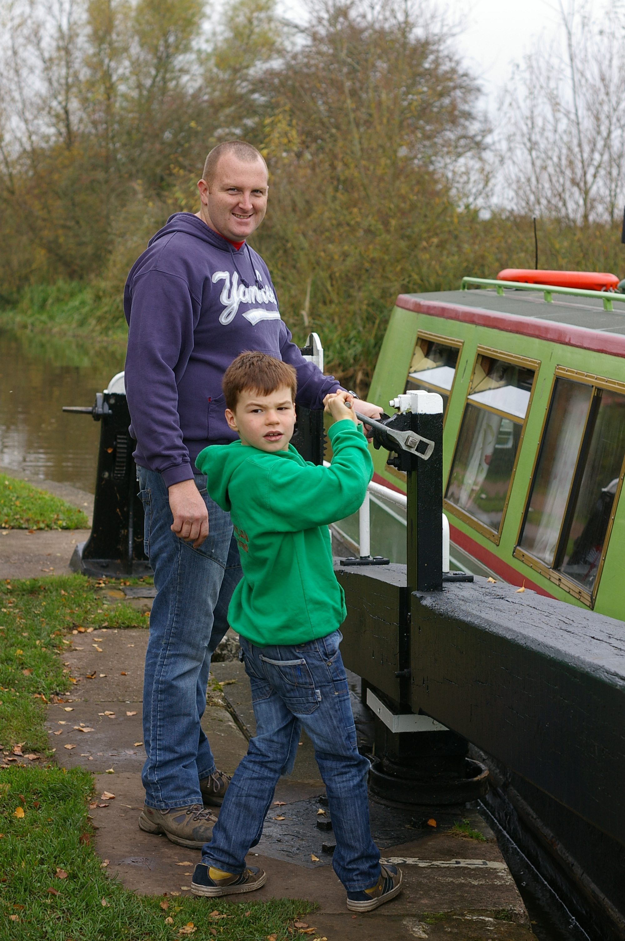 Uncle Dominic and Josh at Weston Lock