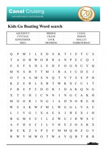 kids go boating word search
